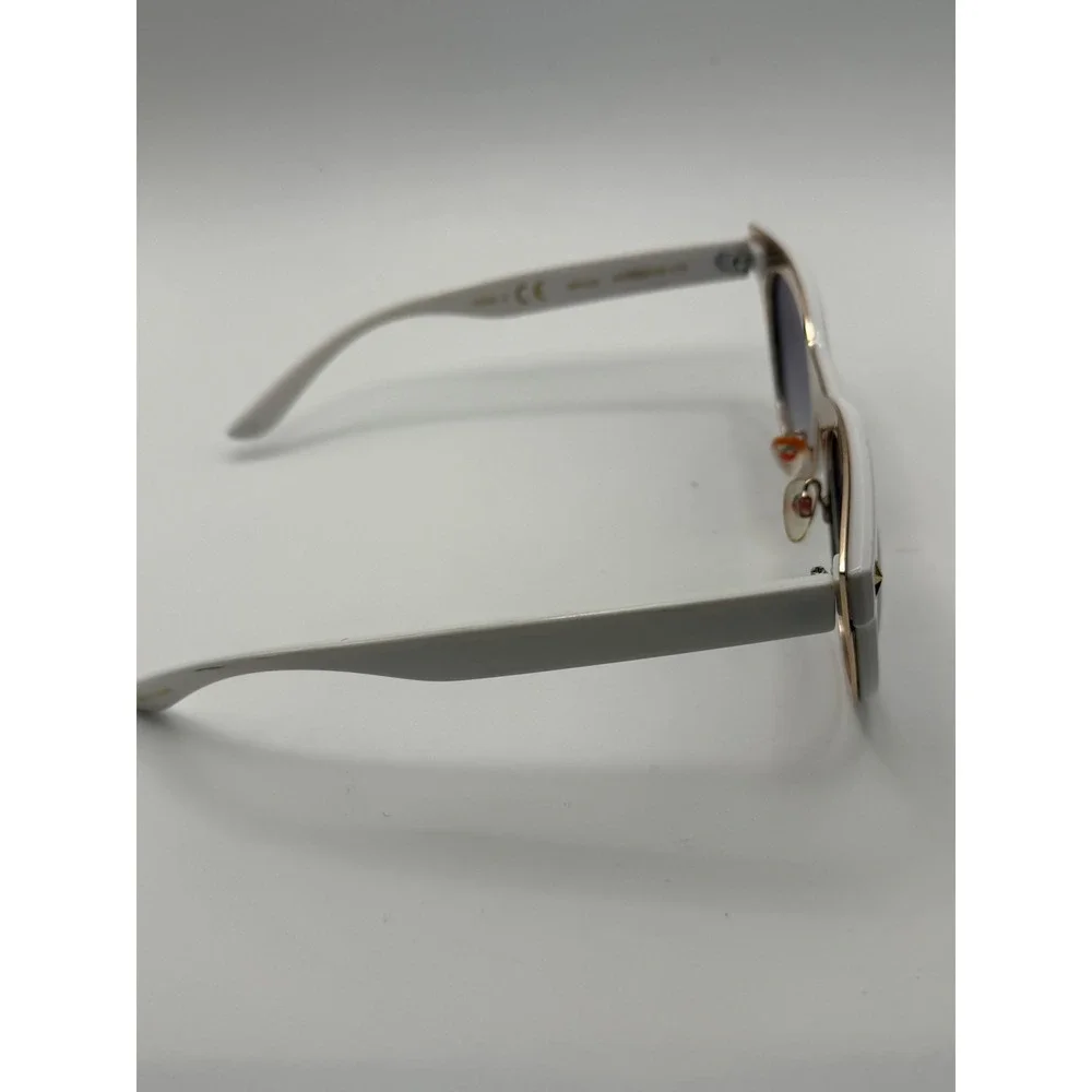 Betsey‎ Johnson White Gold Star Studded Cat Eye Sunglasses SR0422 Gradient Lens